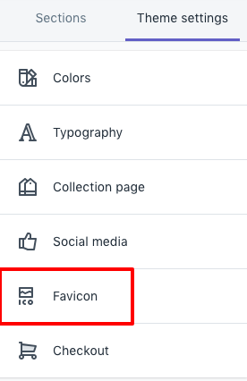 instruções do shopify para instalar favicon