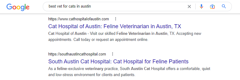 melhor veterinário para gatos em austin